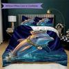 Cartoon Marine Pattern Bedding uilt Set uilt Cover Pillowcase Home Decoration Birthday Gift (1 * duvet cover + 2 * pillowcase without core)