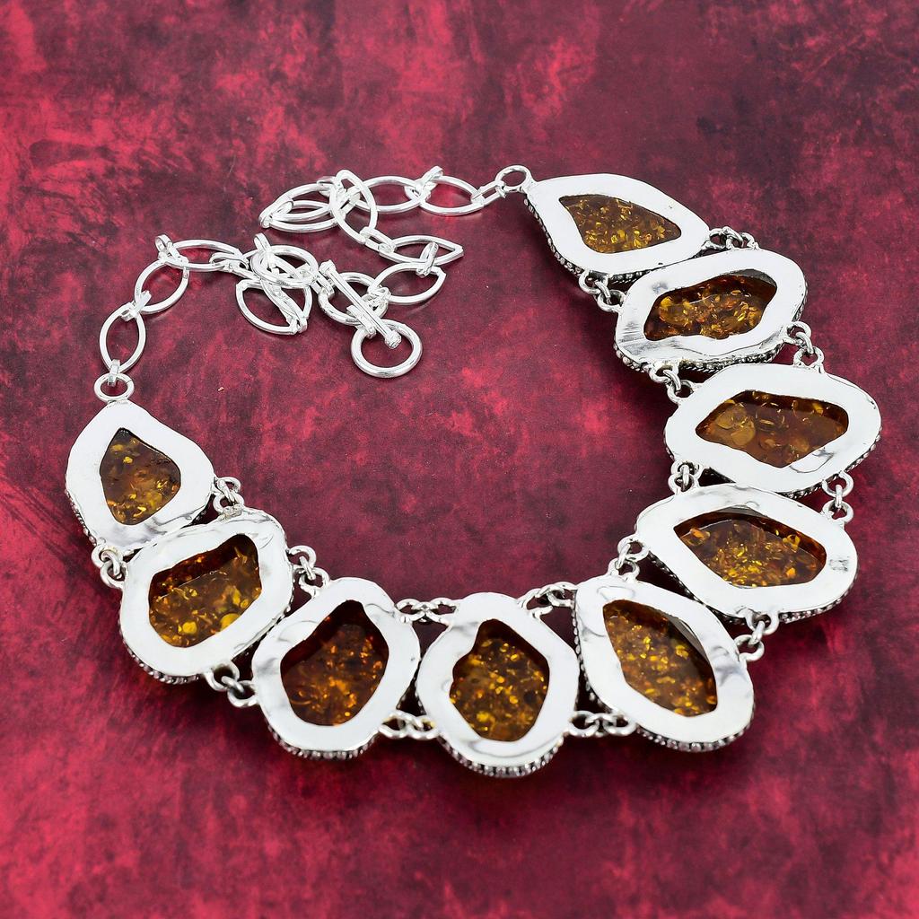 Балтийский янтарь, драгоценный камень, стерлинговое серебро 925 пробы, браслет и комплект ювелирных изделий из ожерелья, регулируемая цепочка ручной работы для женщин