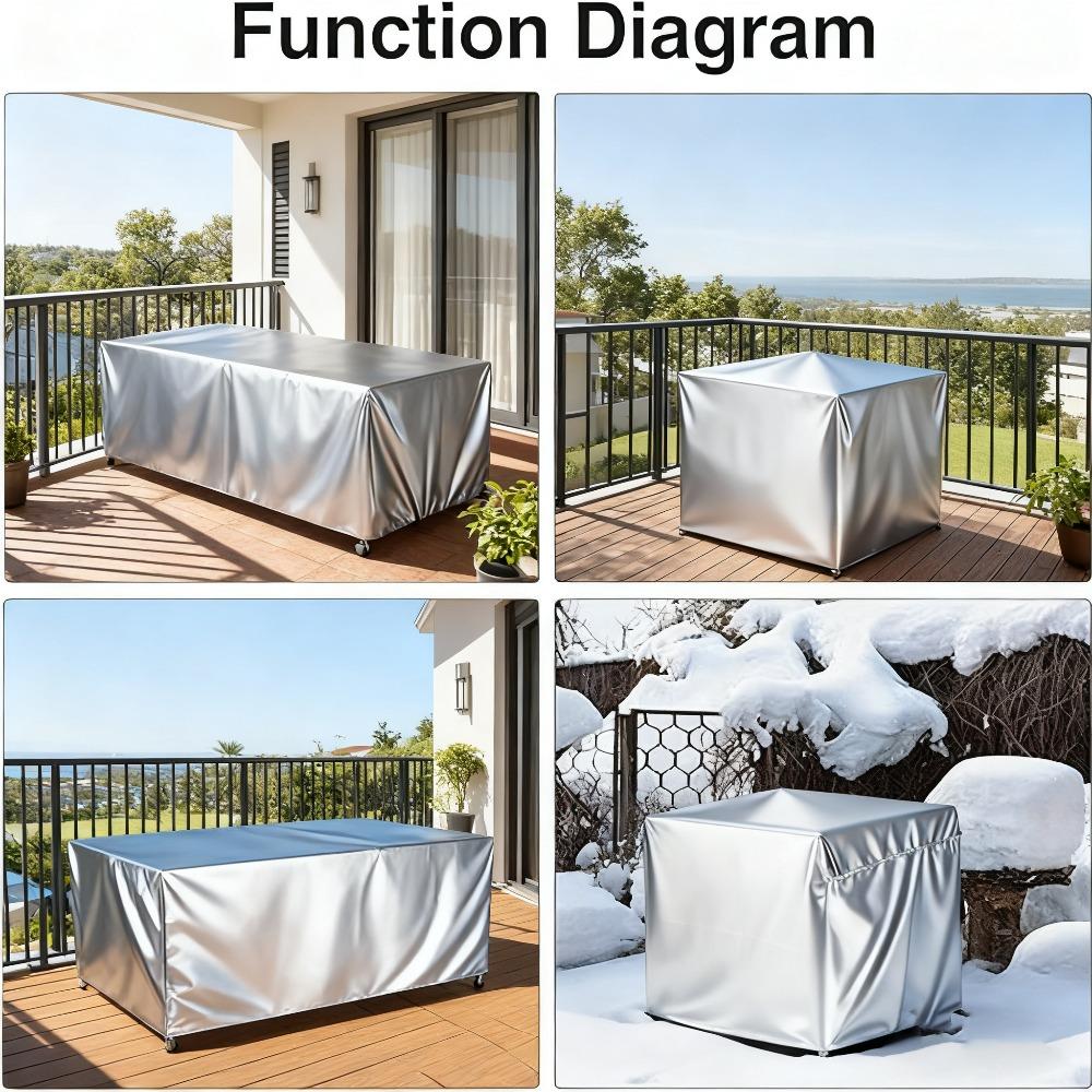 Waterproof Patio Furniture Covers - Wind Resistant for Chair & Coffee Table, Black