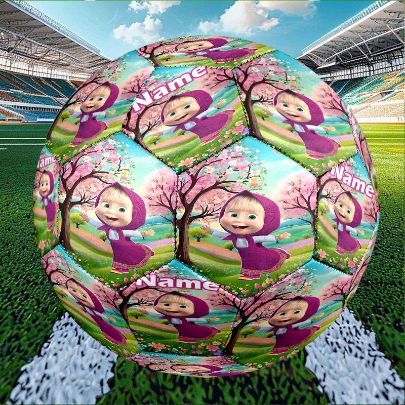 Custom Name Personalized Masha and The Bear-A Print Size 5 Soccer Ball Training & Match Football, for Team, Kicking, Gift for Football Enthusiasts