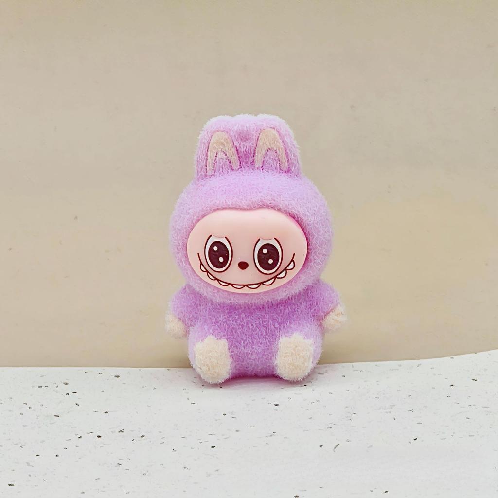 Three-dimensional Flocking Keychain Pendant Cute Bag Accessories Doll Cartoon Ornament