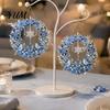 Xmas Tree Pendant Decor 2Pcs Pearl Diamond Christmas Ornament Set, 2D Acrylic Glitter Hanging Party Ornaments with Ribbon, Festive for Holiday