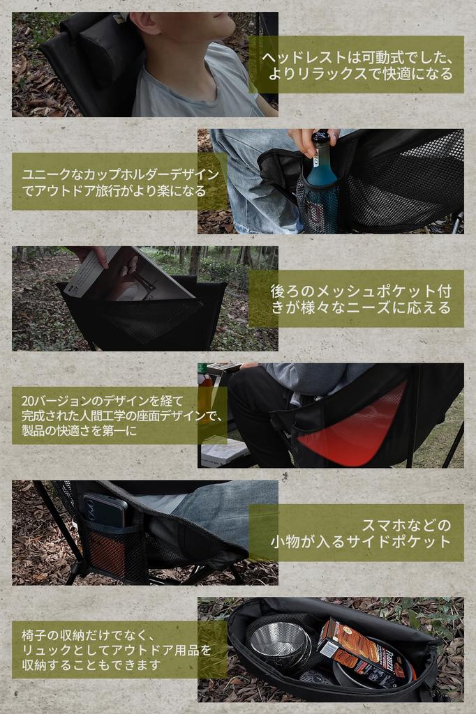 Уличный стул DesertFox 2WAY, кемпинговый стул, низкий, легкий, с подушкой и высокой спинкой [уникально разработанный подстаканник], грузоподъемность 150 кг, компактный