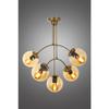 5 Pcs Antique Plafonyer Chandelier with Honey Glass