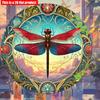 2D Flat 20*20cm 1pc Vintage Bright-coloured Dragonfly Sign Round Wall Deco, Dragonfly Theme Wooden Gift For Women, Room Decor Aesthetic Entrance Decor
