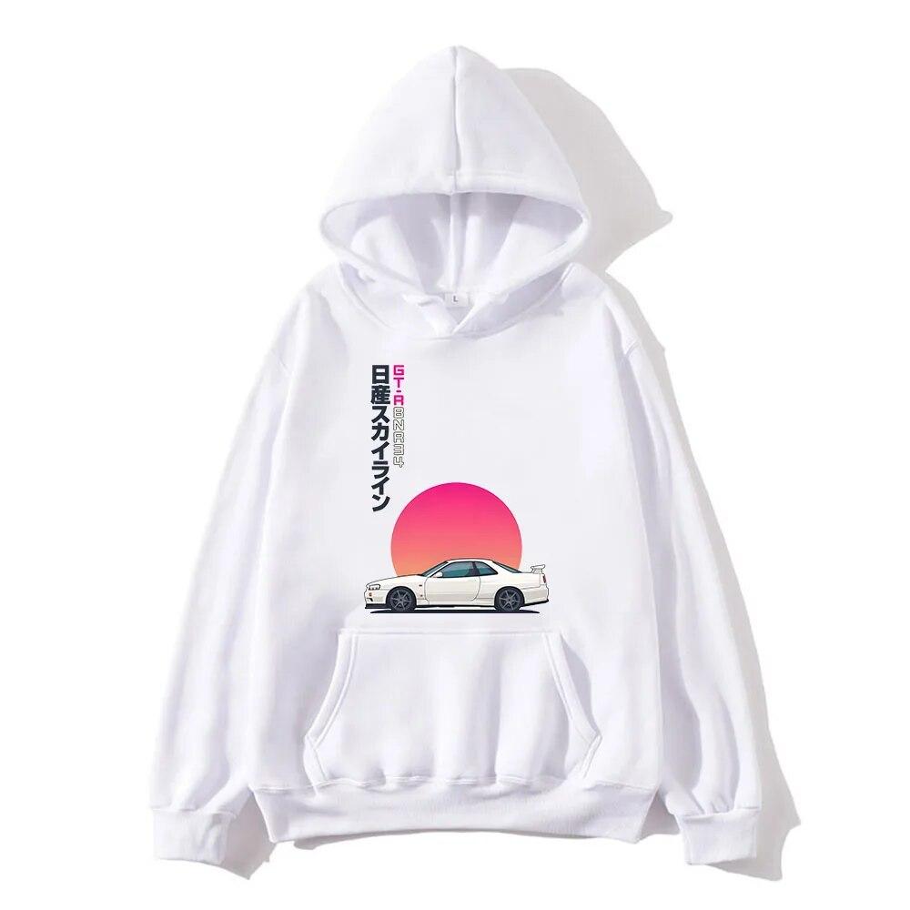 Initial D Racing Car Graphic Print Hoodie Autumn Winter Unisex Sweatshirts Pullover Hoody Unisexs Women Casual Tops Y2k Clothes Unisex