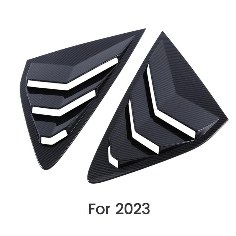 2PCS Car Rear Side Vent Quarter Window Louver Shutter Cover Parts Accessories For Honda Accord Carbon Fiber Look
