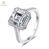 925 Sterling Silver 3EX VVS1 D Color Asscher Cut 8MM 2.5CT Real Moissanite Diamonds Flower Ring for Women Wedding Party Fine Jewelry Gifts