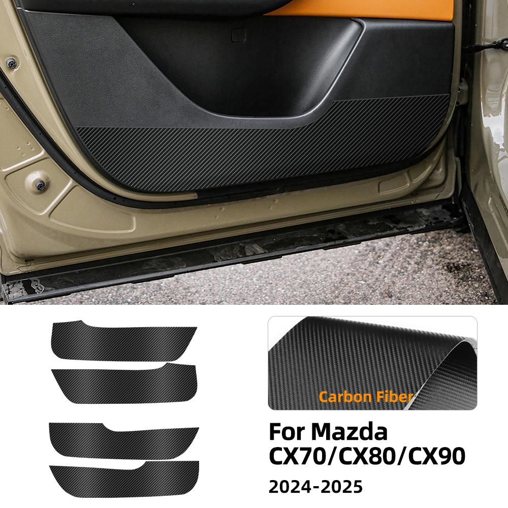 Для Mazda CX70 CX80 CX90 CX-70 CX-80 CX-90 2024 2025 Замшевая Накладка на Дверь Против Зацепок Накладка на Дверь Внутренняя Отделка Коврик Аксессуары
