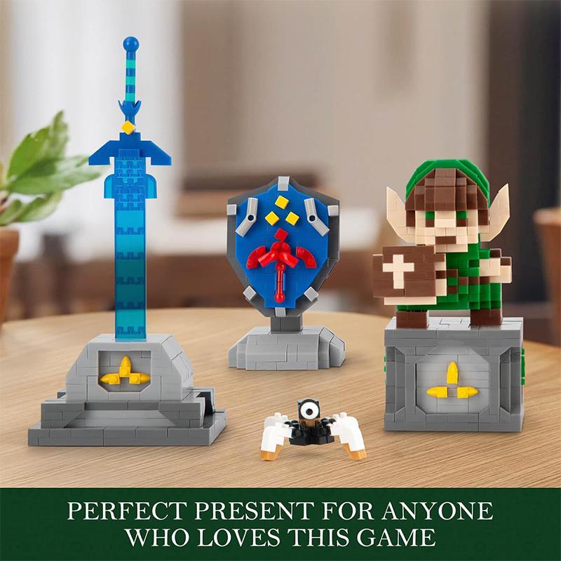 Kids Toys Link Master Sword Hylian Shield Micro Building Blocks Games Japanese Anime Figure Models Collection Decor Gifts