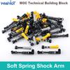 4PCS Soft Spring Shock Arm MOC Technological Bricks DIY Parts Building Blocks Shock-absorbing Arm For 76537 18404 Toys