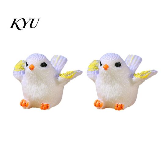 Realistic Bird Statues for Dioramas 2Pcs Miniature Ornaments, Micro Landscape Figurines, Mini Resin Whimsical Figurines Gift Fillers Birds Succulents