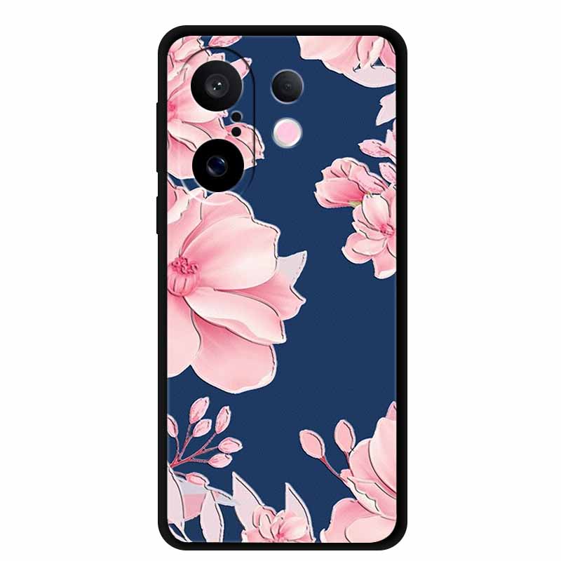 3D чехол для Vivo X200 FE 5G Чехол X 200 FE 6.31" Тисненый Цветок Черный Силиконовый Мягкий Задний Чехол Coque для Vivo S30 Pro Мини Чехлы