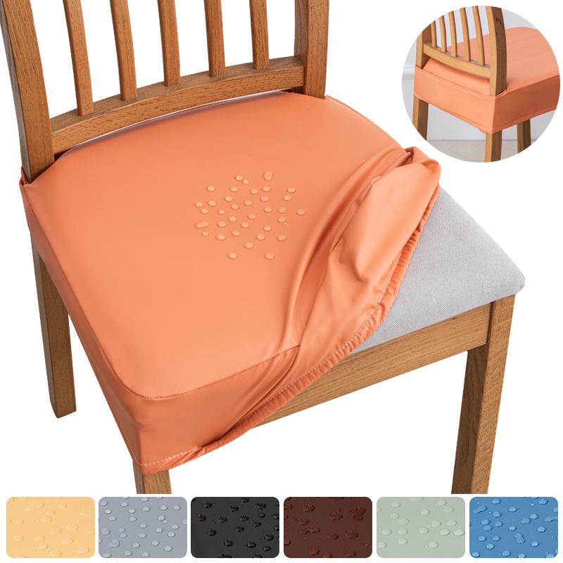 Водонепроницаемые эластичные чехлы на сиденья из полиуретана для обеденных стульев, моющиеся чехлы для обеденных стульев, защитные чехлы для стульев для офиса, банкета, 1 шт.