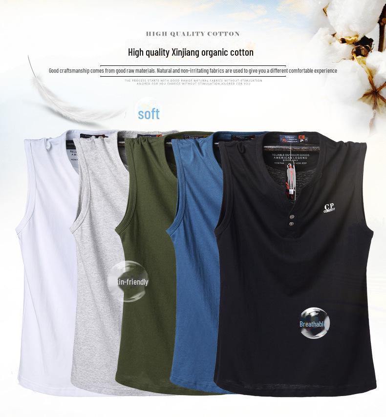 Мужской хлопковый спортивный жилет без рукавов 2023 года - Дышащий и универсальный, размеры M-6XL