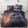 Owl Duvet Cover Bird Decor Bedding Set Printed Comforter Cover for Boys Girls Children Teens Bedroom Decor with 2 Pillow Case
