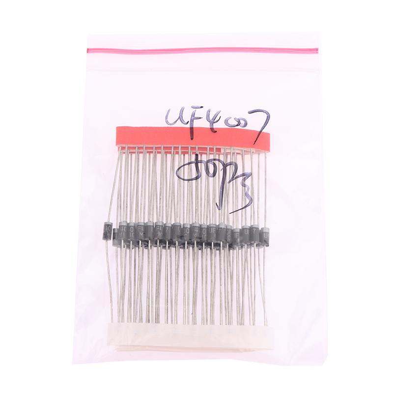 50 шт. выпрямительных диодов Шоттки Uf4004 Uf4007 1A 400 В 1000 В сверхбыстрый выпрямительный диод Do-41