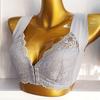 Wind Women's Lace Bra Large Size Underwear Vest Type Front Buckle Thin Cup No Steel Ring Bra