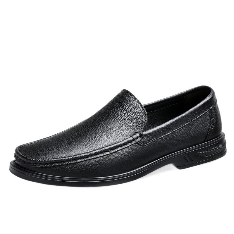 Мужские лоферы из натуральной кожи без шнуровки - Business Casual, Мягкая подошва, Дышащие, Круглый носок