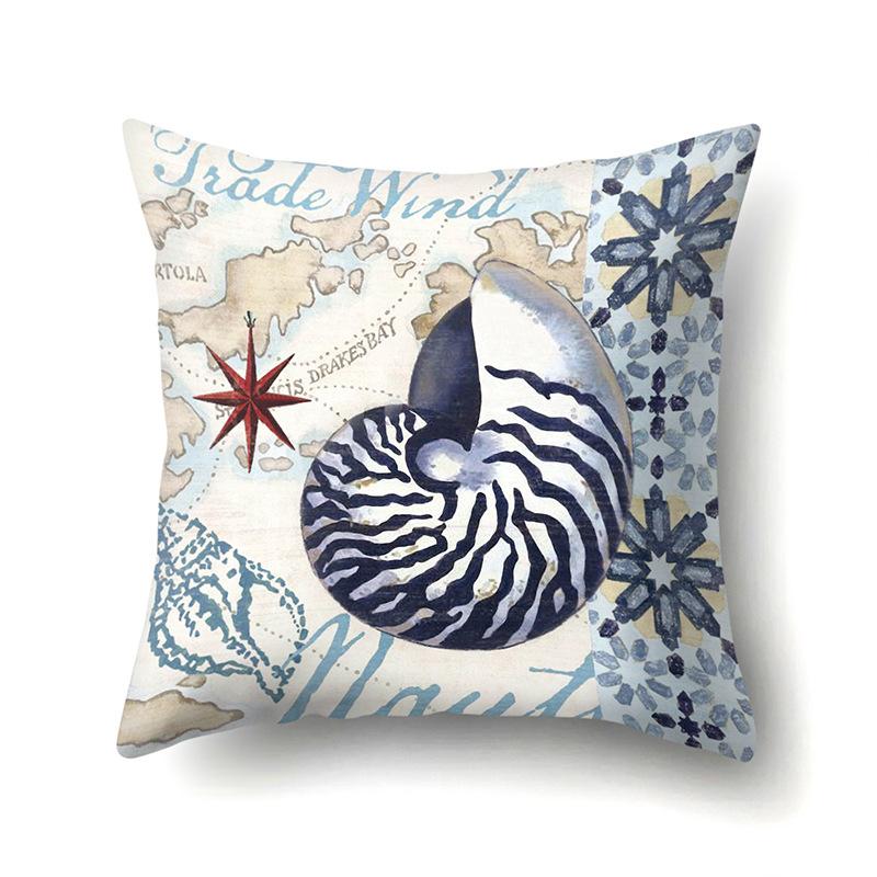 Полиэстеровая наволочка Персиковая кожа Бархатная наволочка с принтом Морская жизнь Морской конек Осьминог Автомобильная подушка