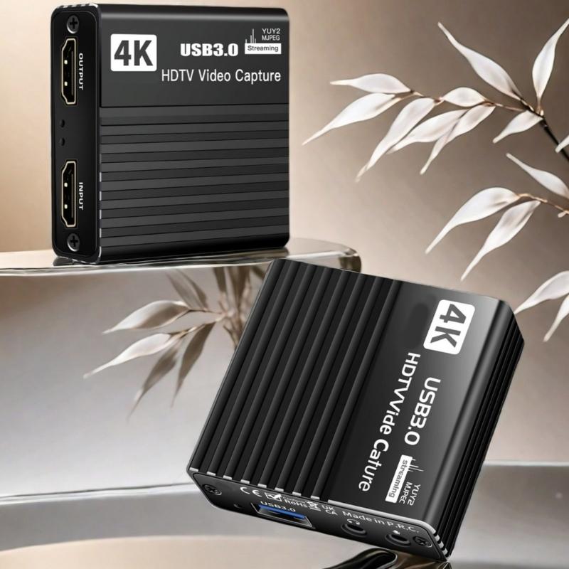 Карта захвата видео 1080p 60fps Устройство захвата Алюминиевый 4K адаптер Для игровой консоли Запись Прямая трансляция Монитор Отображение