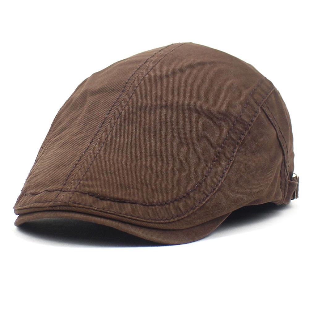 Новая мужская хлопковая шляпа, однотонный берет с загнутыми полями, шляпа с утиным язычком, летняя шляпа от солнца