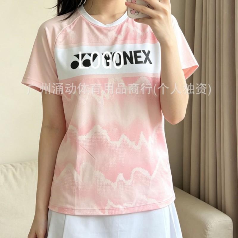 Quick-Dry Gradient Short Sleeve Sports Shirt Badminton Tennis Ping Pong Training Unisex Team Uniform Custom Print