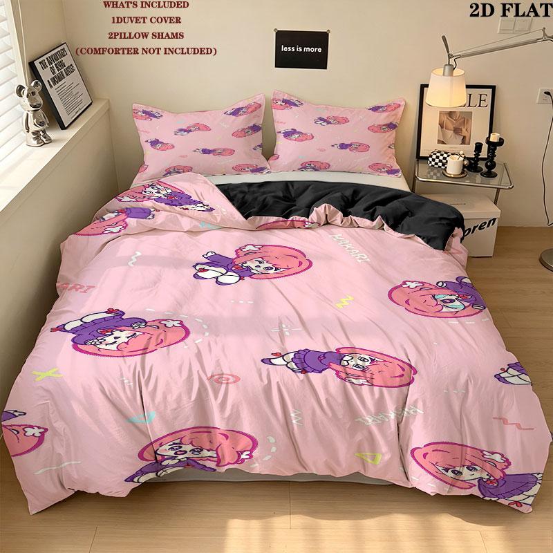 The Girlfriends Really Love Pattern Bedding Quilt Set Quilt Cover Pillowcase Home Birthday Gift(1 * duvet cover + 2 * pillowcase, without core)