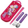 Kids' Bento Trio Set, Chopsticks, Spoon, and Fork, Antibacterial Cutlery, Easy-Open Slide-Open Design, Made In Japan, Crayon Shin-chan Design,