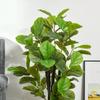 Artificial Ficus Plant 130 Cm With 78 Leaves And Decorative Artificial Plant Pot For Indoor And Outdoor Home Living Room Office Green