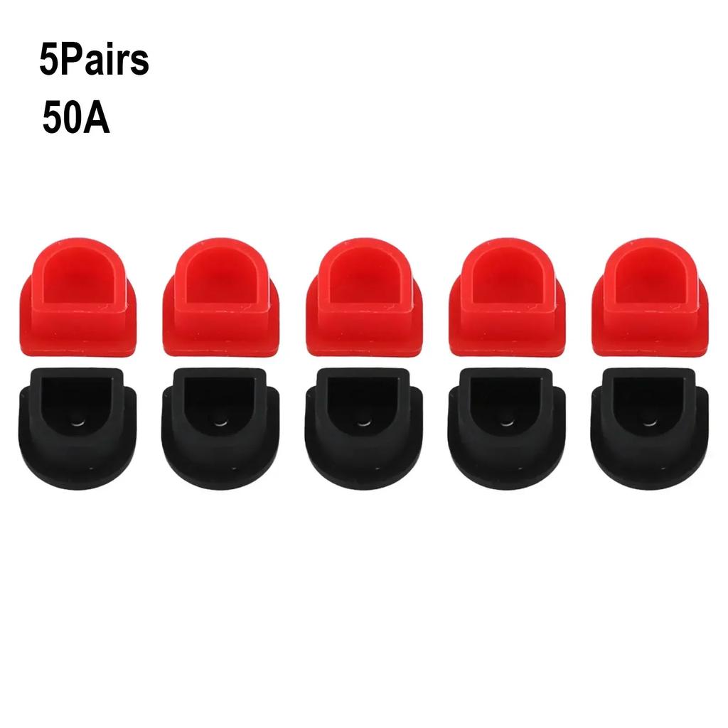5 Pairs Waterproof Solid Line Plug FOR Plug Connector Waterproof Fixed Plug 50A-350A Red And Black Design