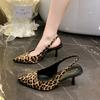 Summer New Pointed Toe Design Leopard Print Woman Pumps Pointed Toe Thin Low Heels Elegant Party Female Shoes Zapatos De Mujer
