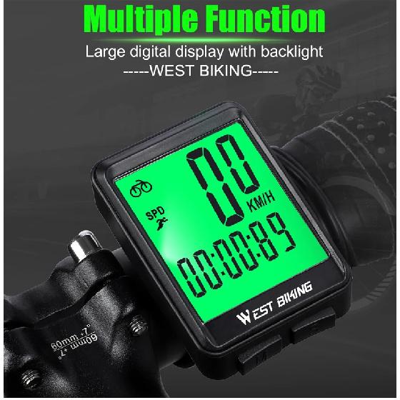 WEST BIKING Велосипедный Беспроводной Компьютер MTB Шоссейный Велосипед Одометр Водонепроницаемый С Подсветкой Велосипедный Спидометр Светодиодный Частота Секундомер