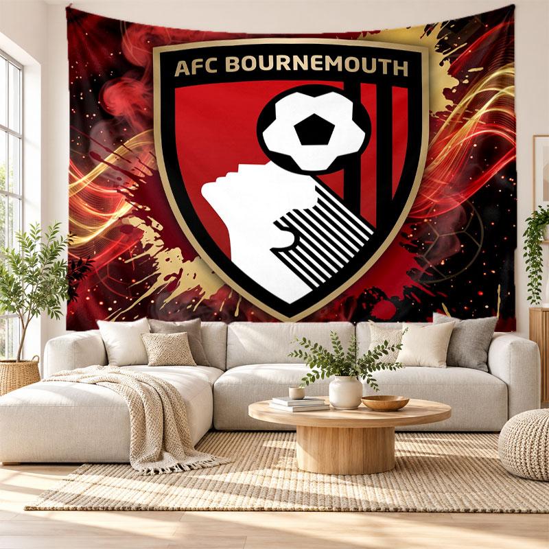 Bournemouth Football Wall Tapestry, Soft Fabric Wall Hanging, Decorative Backdrop For Bedroom Home Wall Art