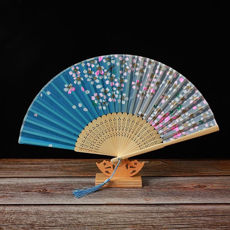 Складной веер из бамбука, дизайн Green Smile, элегантный женский танцевальный веер, идеальный подарок для студента