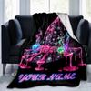 1PC Custom Name Magical Hat Night flannel blanket versatile,all-season throw suitable for the living room,bedroom,camping,travel,and gift