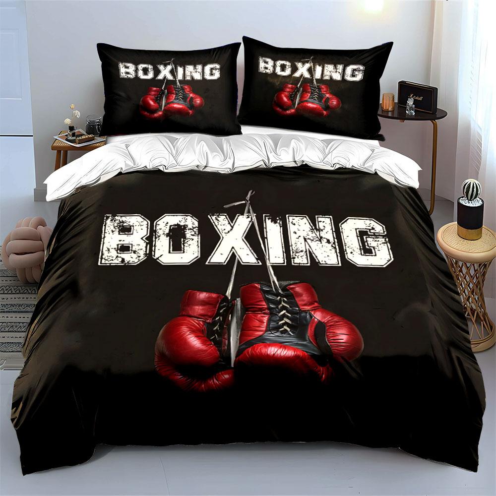 "Red Boxing Gloves Training Set"  kid's and adults' bedroom decor, Exquisite three-piece bedding set gift