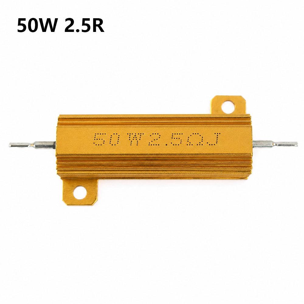 1Pcs 50W RX24 Aluminum Power Resistor 0.1-10ohm Aluminum Shell Wirewound Load Resistor High Insulation Wirewound