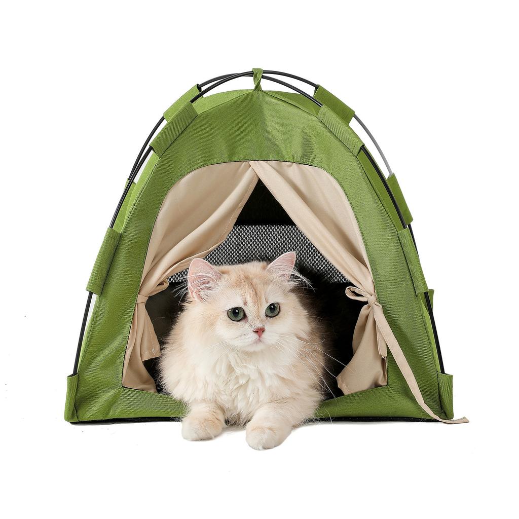 Waterproof Foldable Pet Tent Cat House Warm Cozy Curtain Style Cat Bed Dog Kennel Maternity Shelter Indoor Outdoor Use Durable