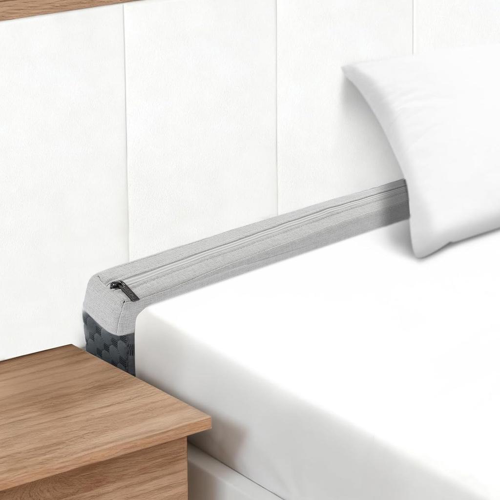 High Density Sponge Bed Gap Filler Soft Cloth Covered Adjustable Cuttable Mattress Extender for Headboard Wall Gaps Bedroom Use