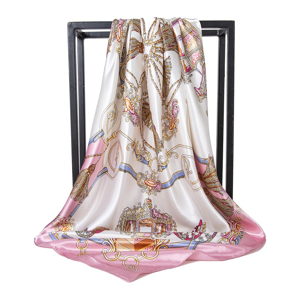High-quality Luxurious Silk Scarves Headband Scarfs Neck Scarf For Women Chain Silk Scarf Women's Decorative Shawl