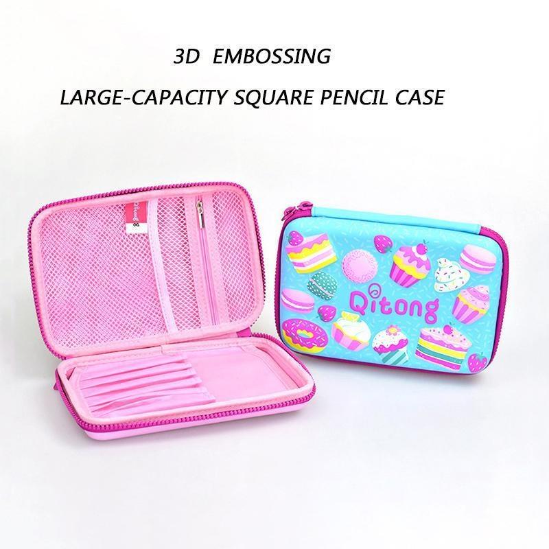 Креативный 3D тиснение большой вместимости квадратный пенал канцелярская коробка высококачественная многофункциональная сумка для хранения канцелярских принадлежностей подарок для детей