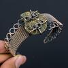 Ammonite Fossil Pure Copper Wire Wrapped Ювелирные изделия ручной работы Браслет Регулируемый для подарка