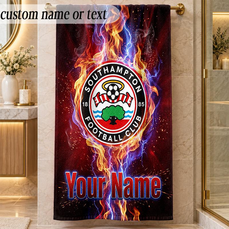 Beach TowelSouthampton FC Custom Name Text Personalized Soft Towel for Beach Pool Indoor Home Decor Gift