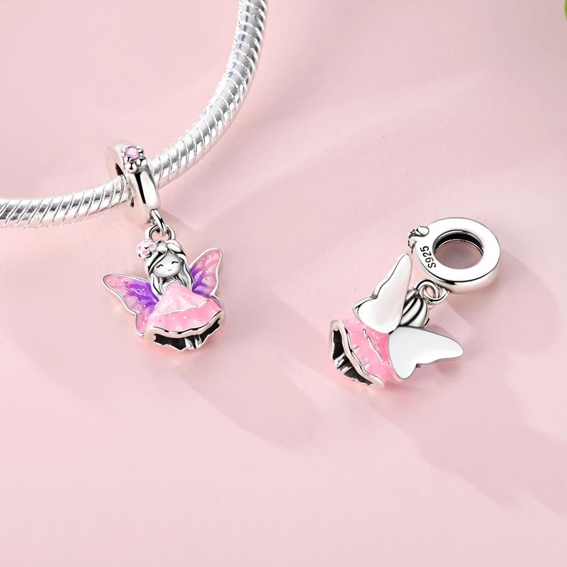 New 925 Silver Charms Pendants Fox Snail Pig Butterfly Cat Dangle Fit Women Original Bracelet DIY Jewelry Gifts