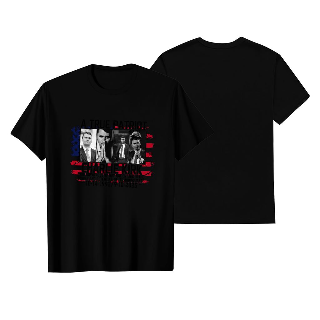 Unisex Round Neck Casual Printed Short-sleeved T-shirt Top