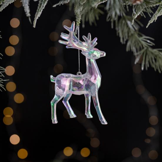 Рождественское украшение Снежинка Олень Птица Дизайн сосульки Сверкающее подвесное украшение Праздничный сезон Домашний декор