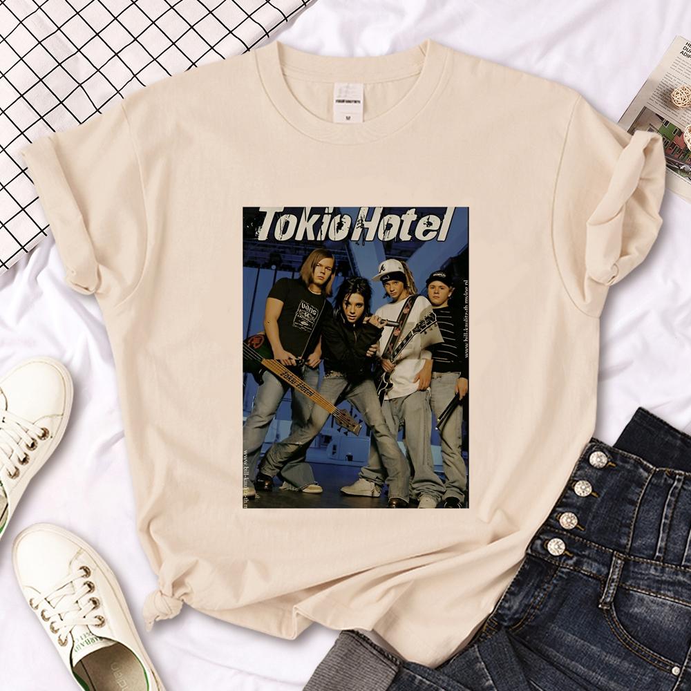 Футболка Tokio Hotel девушка уличный стиль Дышащая харадзюку аниме 2000-е 80-е футболка Университетский Панк 2000-е 80-е уличный стиль Женская