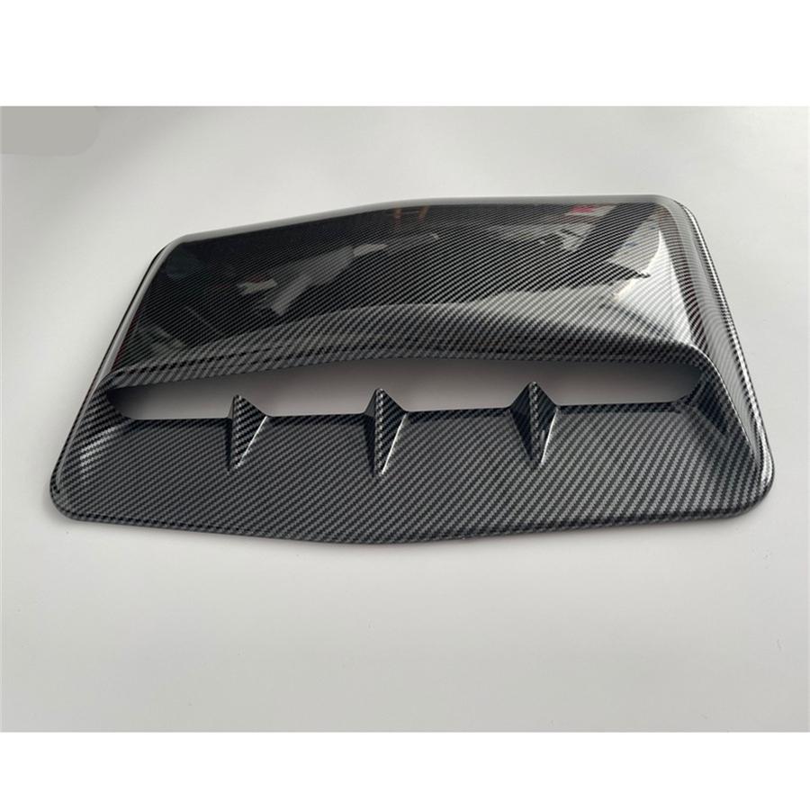 Carbon Fiber Look ABS Car Air Flow Intake Hood Shark Fins Scoop Vent Bonnet Decorative Cover Universal