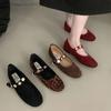 Модные балетки на плоской подошве Bailamos для женщин, женские 2024, ремешок, ретро, с мелким вырезом, женская обувь Mujer